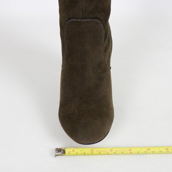 ShoeDazzle Brown Faux Suede Thigh-high Lace-up Boots - Picture 13 of 16